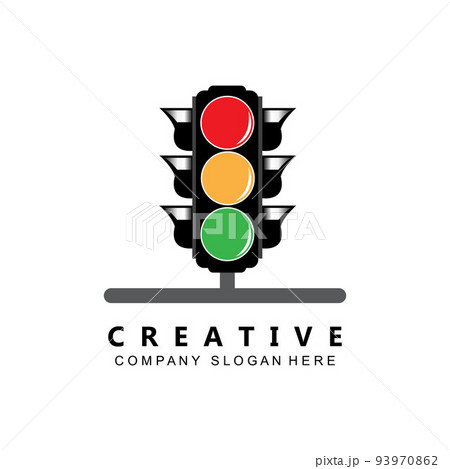 Isolated traffic lights elements vector logo set. Circular road signs.  Stock Vector by ©artyway 117024692