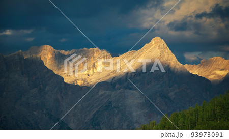 Dolomite Alps at sunset in Italy Dolomite Alps at sunset in Italy 93973091