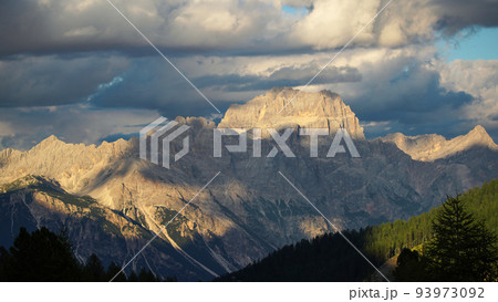 Dolomite Alps at sunset in Italy Dolomite Alps at sunset in Italy 93973092
