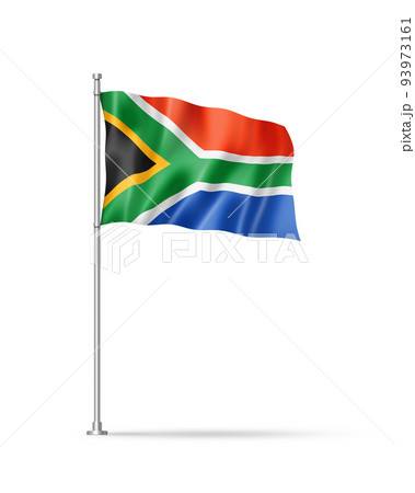South African flag isolated on white 93973161