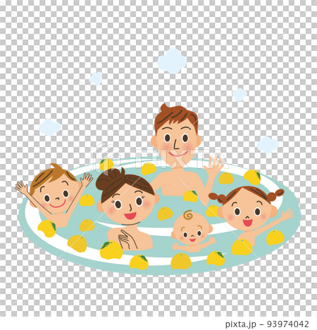 柚風呂に入っている家族 柚風呂に入っている家族 93974042
