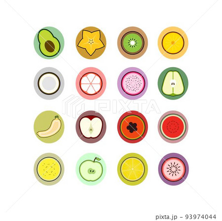 Icon Set of Slice Fruit Vector Colorful Icon Set of Slice Fruit Vector Colorful 93974044