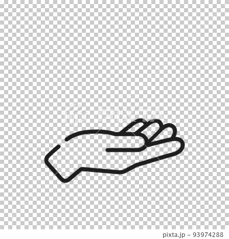 やさしく差し出された人の手のイラスト- シンプルな線アイコン 93974288
