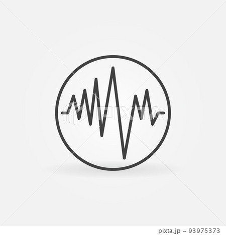 Sound Wave in Circle outline vector concept icon 93975373
