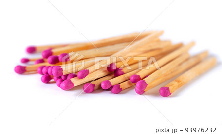 Fire matches pile isolated on white. Object Fire matches pile isolated on white. Object 93976232