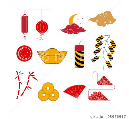 Collection of Element Chinese Vector  93976917