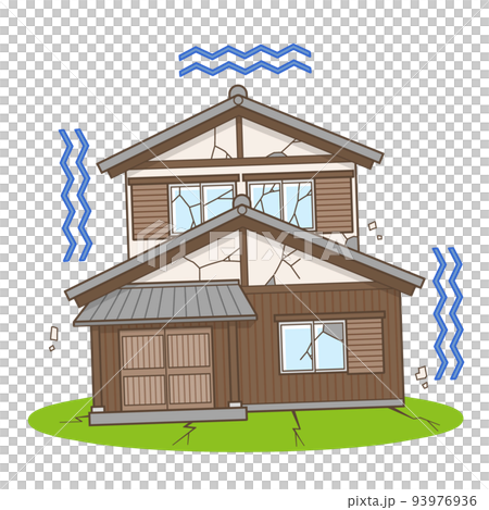 House earthquake house Japanese house illustration 93976936