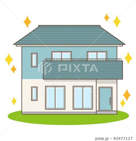 家 新築 住宅 一軒家 イラストのイラスト素材