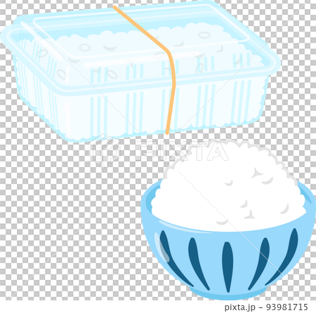 プラスチックパックに入ったご飯 プラスチックパックに入ったご飯 93981715