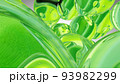Green water drops. Abstract water with bubbles. 3D illustration 93982299