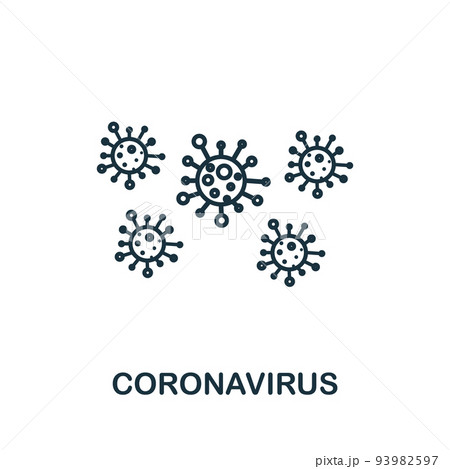 Coronavirus icon. Simple element from new normality collection. Filled monochrome Coronavirus icon for templates, infographics and banners Coronavirus icon. Simple element from new normality collection. Filled monochrome Coronavirus icon for templates, infographics and banners 93982597