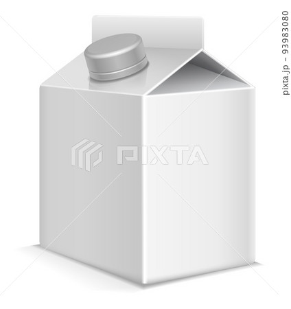 Small milk package. Realistic white carton mockup 93983080