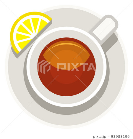 Tea cup top view. Cartoon hot drink icon 93983196