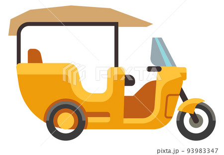 Electric cabin scooter icon. Rickshaw side view 93983347