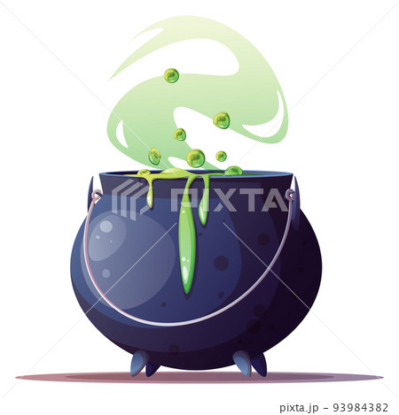 Witch s cauldron with bubbling green liquid isolated on transparent background. Magic potion. Witchcraft symbol. Dark boiling cauldron. Traditional Halloween element. Vector illustration Witch s cauldron with bubbling green liquid isolated on transparent background. Magic potion. Witchcraft symbol. Dark boiling cauldron. Traditional Halloween element. Vector illustration 93984382