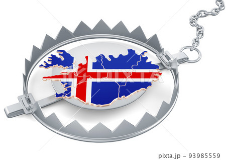 Iceland inside bear trap, 3D rendering 93985559