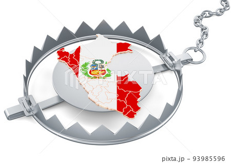 Peru inside bear trap, 3D rendering 93985596