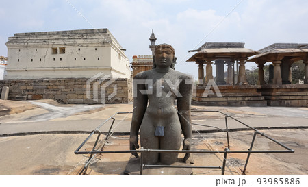 Carving Stone Sculpture of Gommataeshwara, Shravanbelagola, Karnataka, India. 93985886