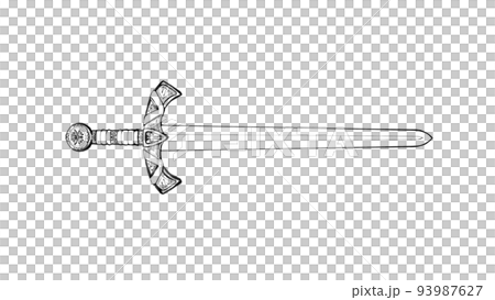 ブロードソードの手描きイラスト ブロードソードの手描きイラスト 93987627
