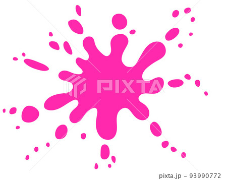 ピンクのペンキが飛び散るイラストのイラスト素材