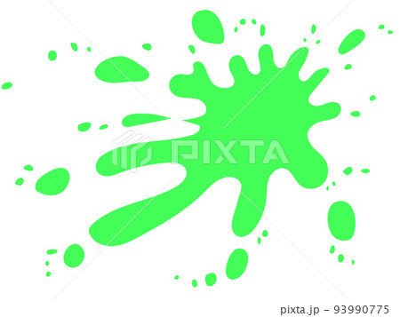 緑のペンキが飛び散るイラストのイラスト素材