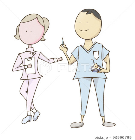 男性鍼灸師と女性看護師 男性鍼灸師と女性看護師 93990799