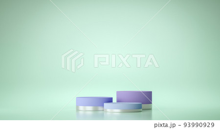 Mockup geometric shape podium for product design with blue background, 3d rendering. 93990929