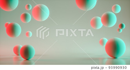Floating spheres 3d rendering empty space for product show 93990930