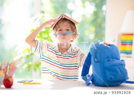 Kids doing homework. Children go back to school. Kids doing homework. Children go back to school. 93991928