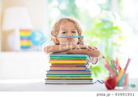 Kids doing homework. Children go back to school. 93991931