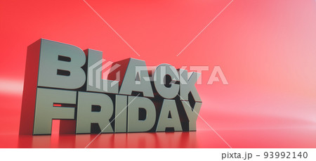3d render. Banner for Black Friday sale. Design for promotion or advertising with copy space 93992140