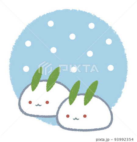 複数の雪ウサギと雪1 93992354