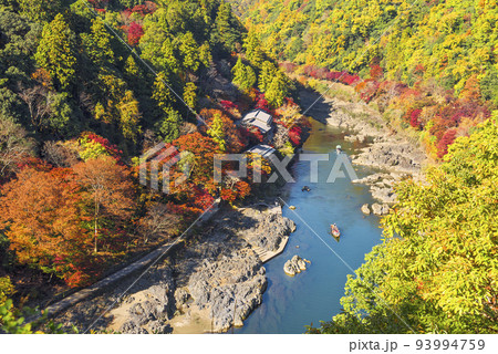 嵐山公園展望台から望む秋の嵐山 嵐山公園展望台から望む秋の嵐山 93994759