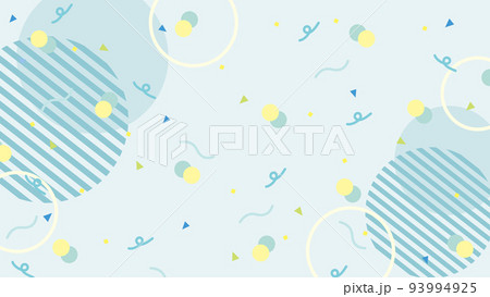 幾何学模様のポップな背景　青系　サイズ比率16:9 93994925