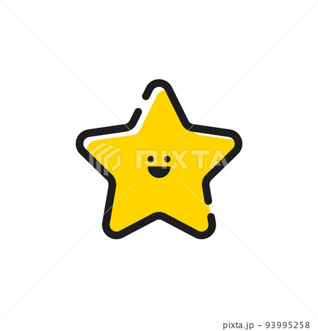 笑っている星の形の線アイコン - 口コミ・重要・スターのイメージ素材 笑っている星の形の線アイコン - 口コミ・重要・スターのイメージ素材 93995258