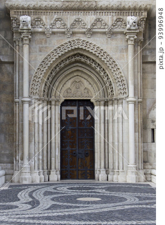 Matthias Church in Budapest. Gate of the Matthias Church. 93996948