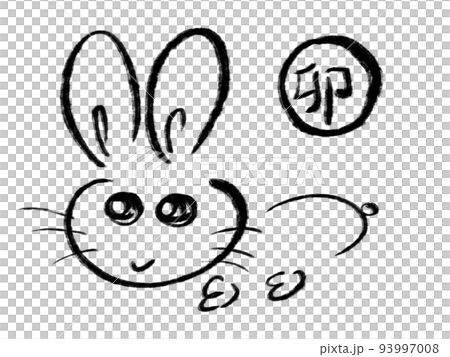 年賀状用のうさぎ 93997008