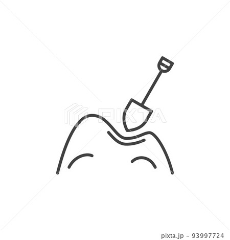 Sand and Shovel vector concept linear icon 93997724