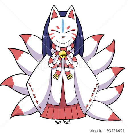Fox shrine maiden, nine tails - Stock Illustration [93998001] - PIXTA