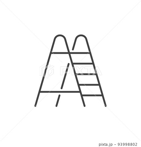 Ladder vector linear icon. Stepladder sign in outline style Ladder vector linear icon. Stepladder sign in outline style 93998802