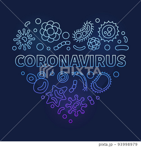Coronavirus Heart vector concept outline modern blue illustration Coronavirus Heart vector concept outline modern blue illustration 93998979