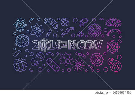 2019-ncov vector concept linear colored banner or illustration 93999406