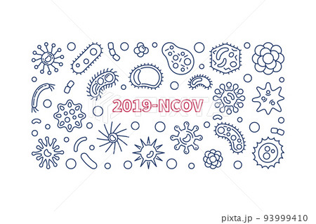 2019-NCOV outline banner - vector virus illustration 93999410