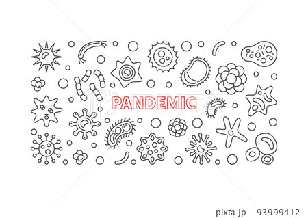 Pandemic vector concept simple linear horizontal illustration 93999412