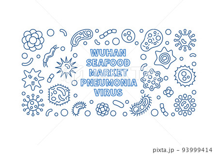 Wuhan Seafood Market Pneumonia Virus vector horizontal illustration 93999414