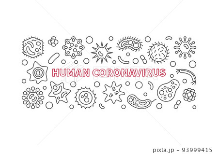 Human Coronavirus vector concept outline horizontal banner 93999415