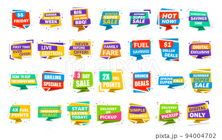 Big set of tags, vector illustration 94004702