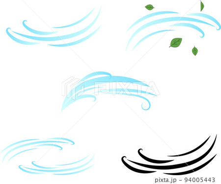 風のラインイラストセット 風のラインイラストセット 94005443