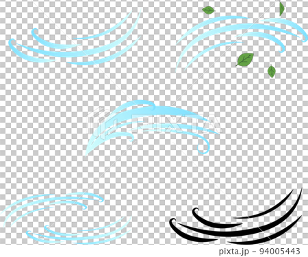 風のラインイラストセット 風のラインイラストセット 94005443