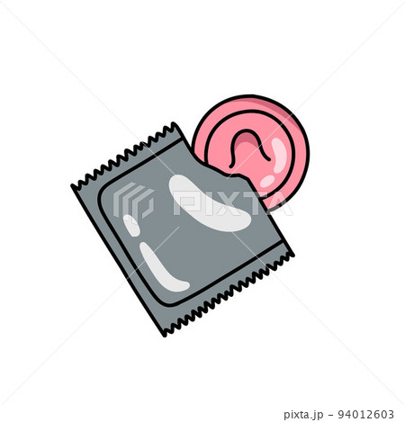 condom doodle icon, vector color line illustration 94012603